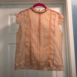 Vintage mesh ruffle top XS